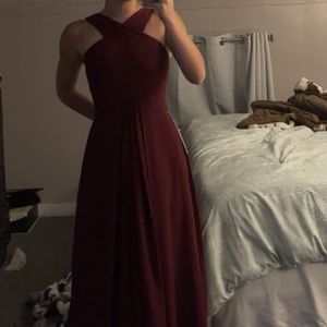 AZAZIE bridesmaid dress color: Cabernet. Size: small with a lined top.